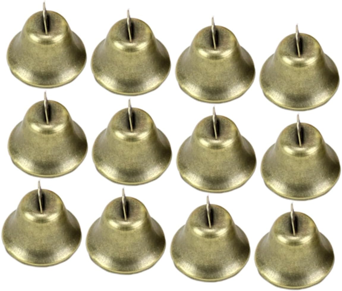 35pcs Vintage Christmas Mini Bell Pendant Decorative Iron Hanging Bells for DIY Crafts Holiday Decor Home Party Use