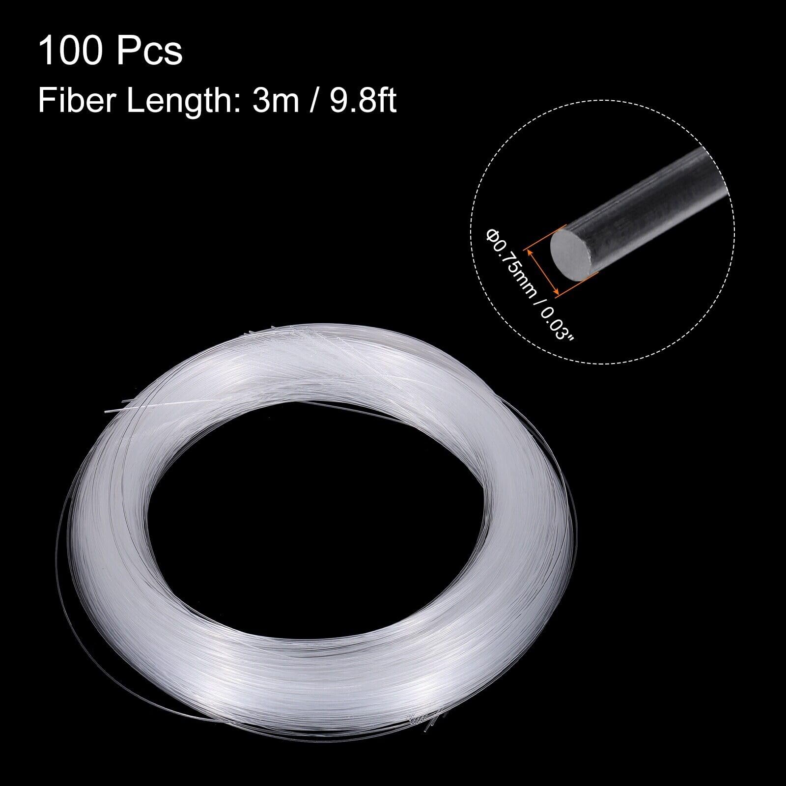 Generic 100Pcs PMMA Fiber Optic Cable, 9.8ft 0.03in for LED Star Ceiling Sky Light