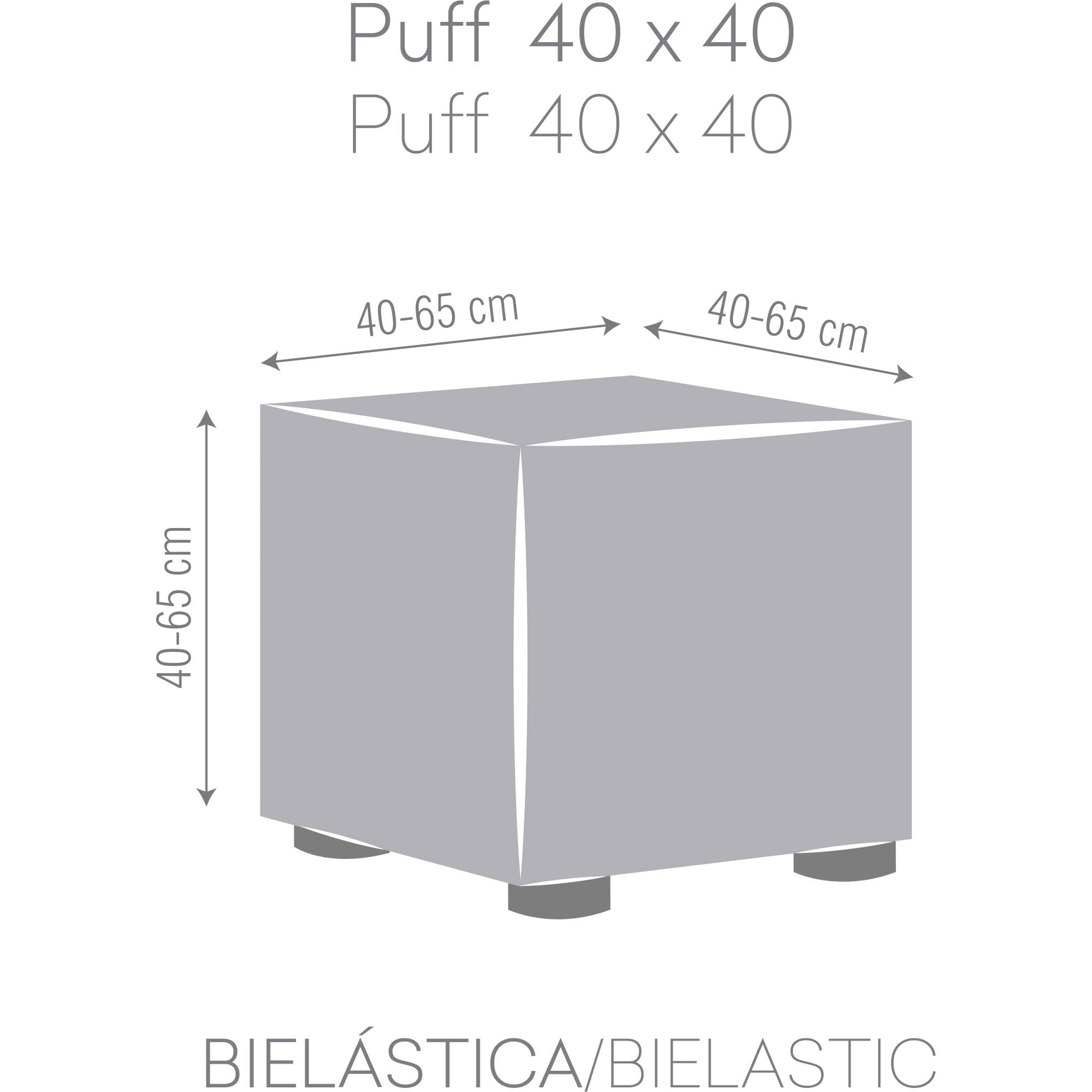 ECOMMERC3 | Housse pour Pouf 40 x 40 cm, Super élastique bi-élastique – Housse de Pouf Couleur écru Protecteur Respirant Anti-Usure, Facile à Installer et à enlever Une adaptabilité maximale et Une