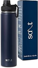 Salt AquaBud Sport 750 Insulated Thermos Flask with Sports Lid | Double Wall Vacuum Thermosteel Bottle | Retains Hot and Cold | Leak Proof | Easy Cleaning | 750 ml (Navy Blue)
