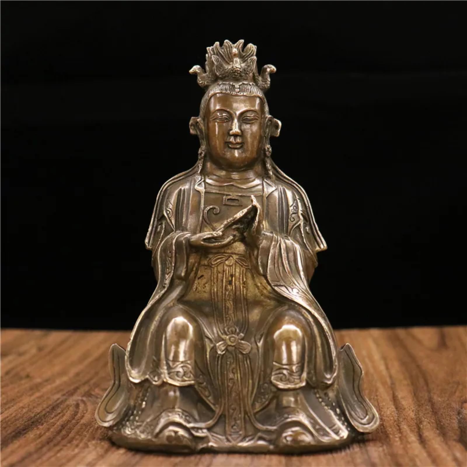 Statua di Buddha in ottone, 17 cm, decorazione artigianale per ingresso casa