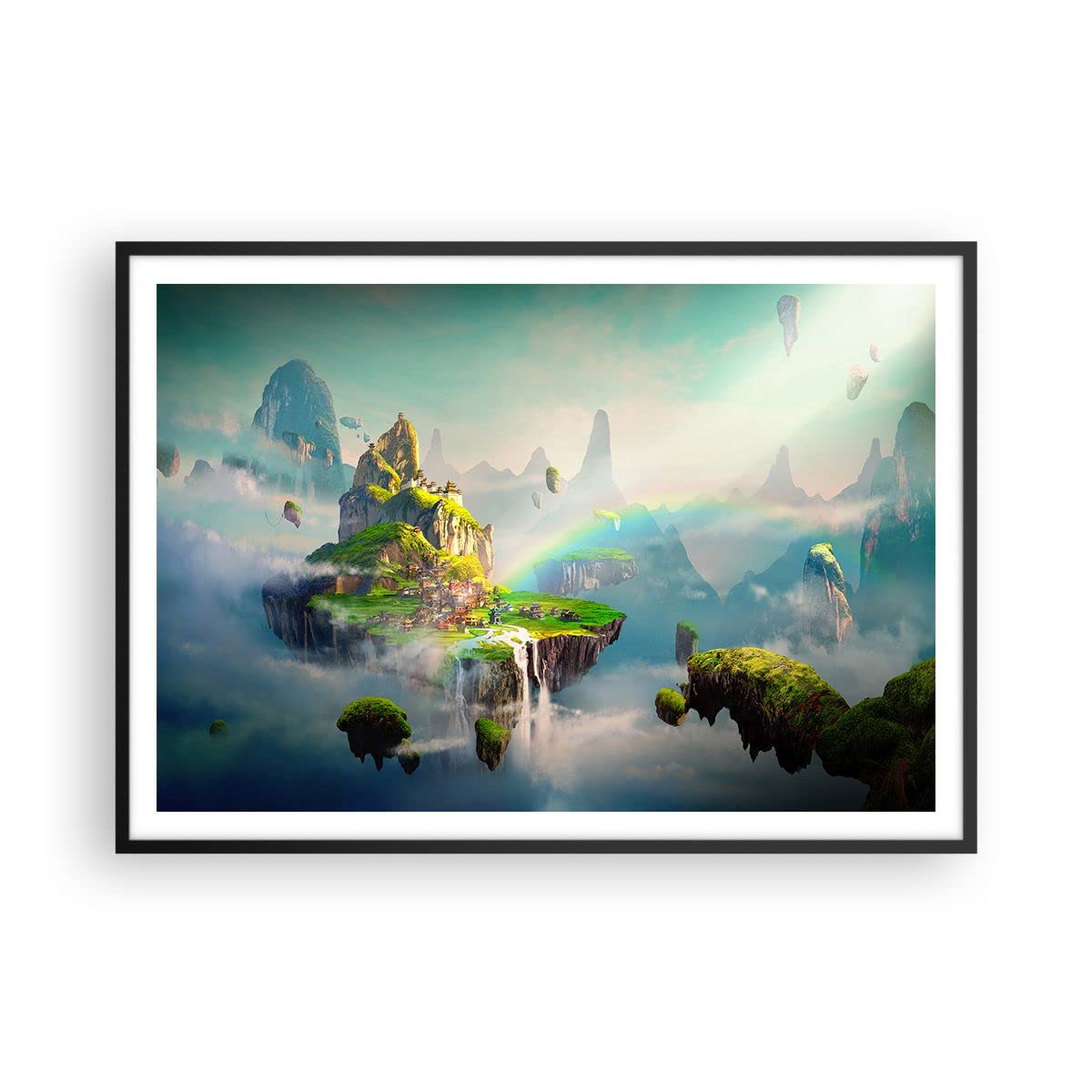 ARTTOR Poster Cadre Noir 100x70 cm Affiche Fantasy Paysages - 3469 - P2B