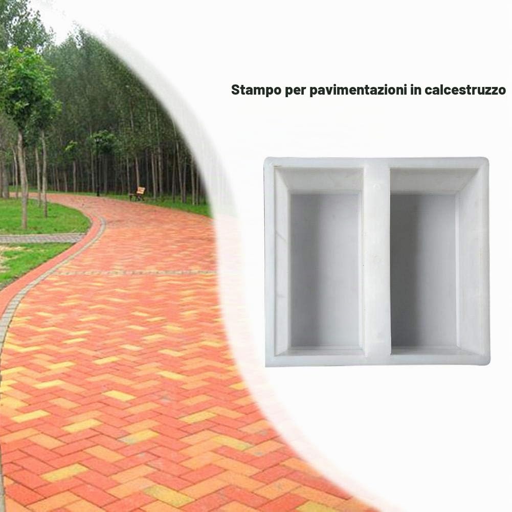 Set di 2 stampi per pavimentazione in mattoni per fai da te per calcestruzzo, corridoio, pietra, sentiero da giardino, pezzi di cortile