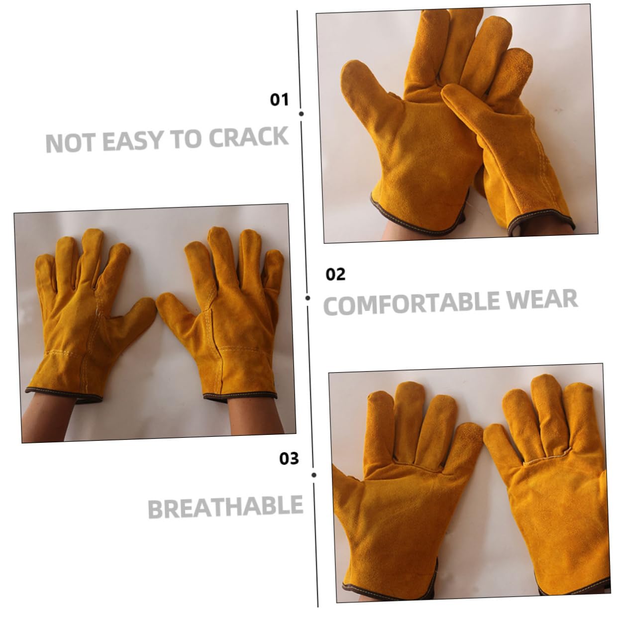 ARTIBETTER Welding Gloves Heat Insulation Cowhide Leather Multi-purpose Gloves for Welding Grill Barbecue Stove Oven Comfortable Breathable