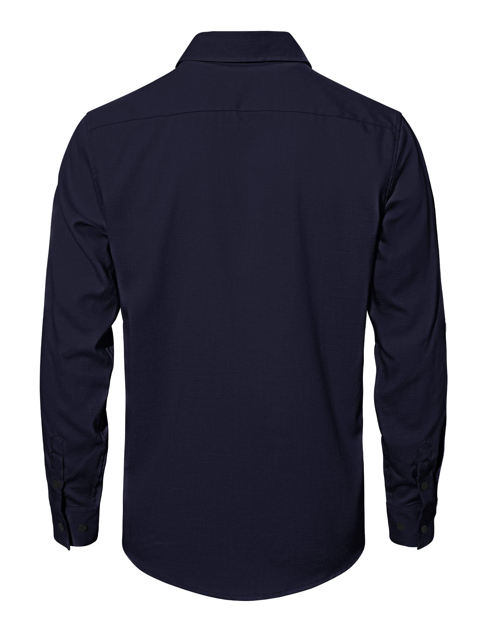 TARAINYA Camicia Uomo Lino Manica Lunga Estiva Regular Fit con Bottoni Nascosti