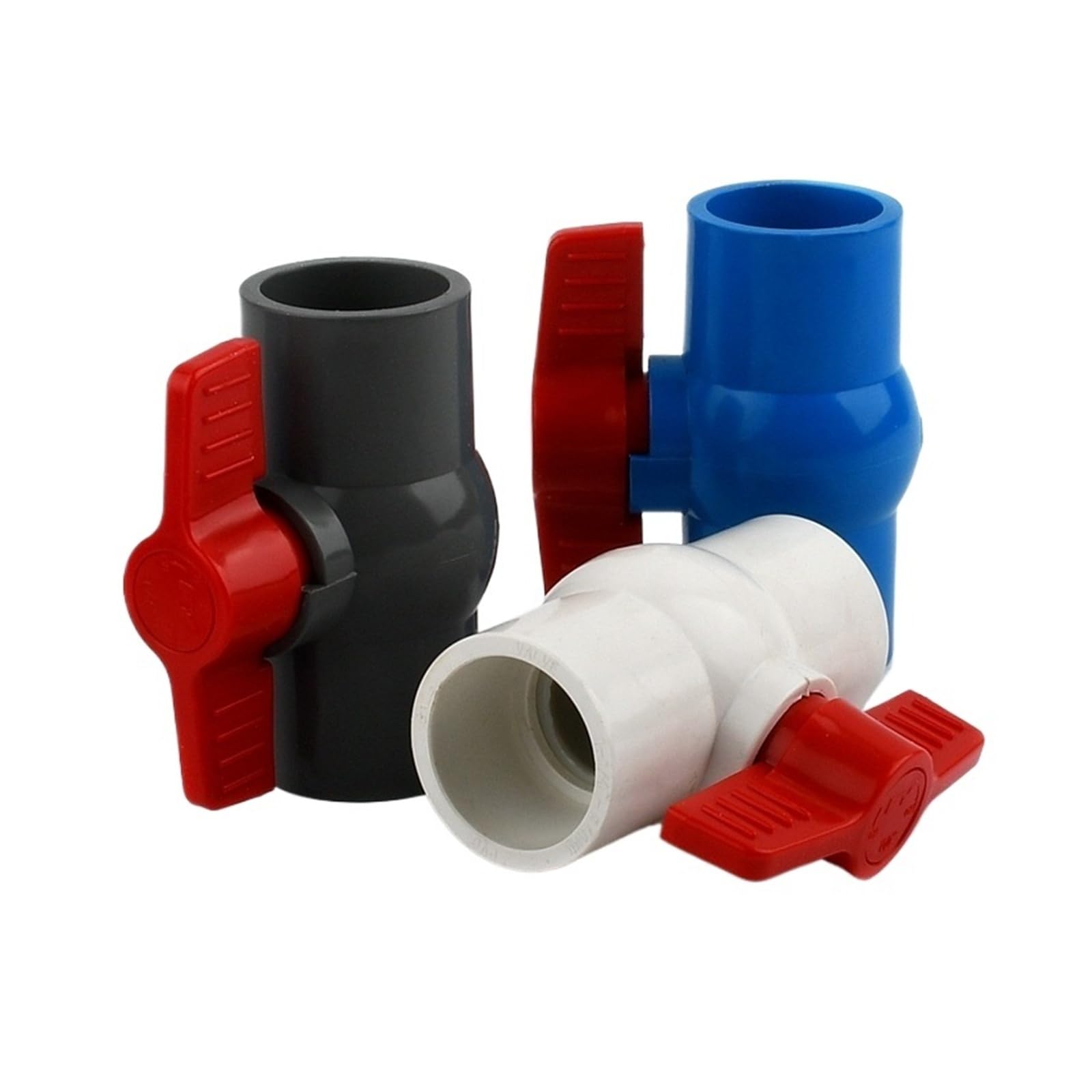 Vanne à bille multicolore en PVC grise 110mm pour tuyau d'irrigation et grand aquarium