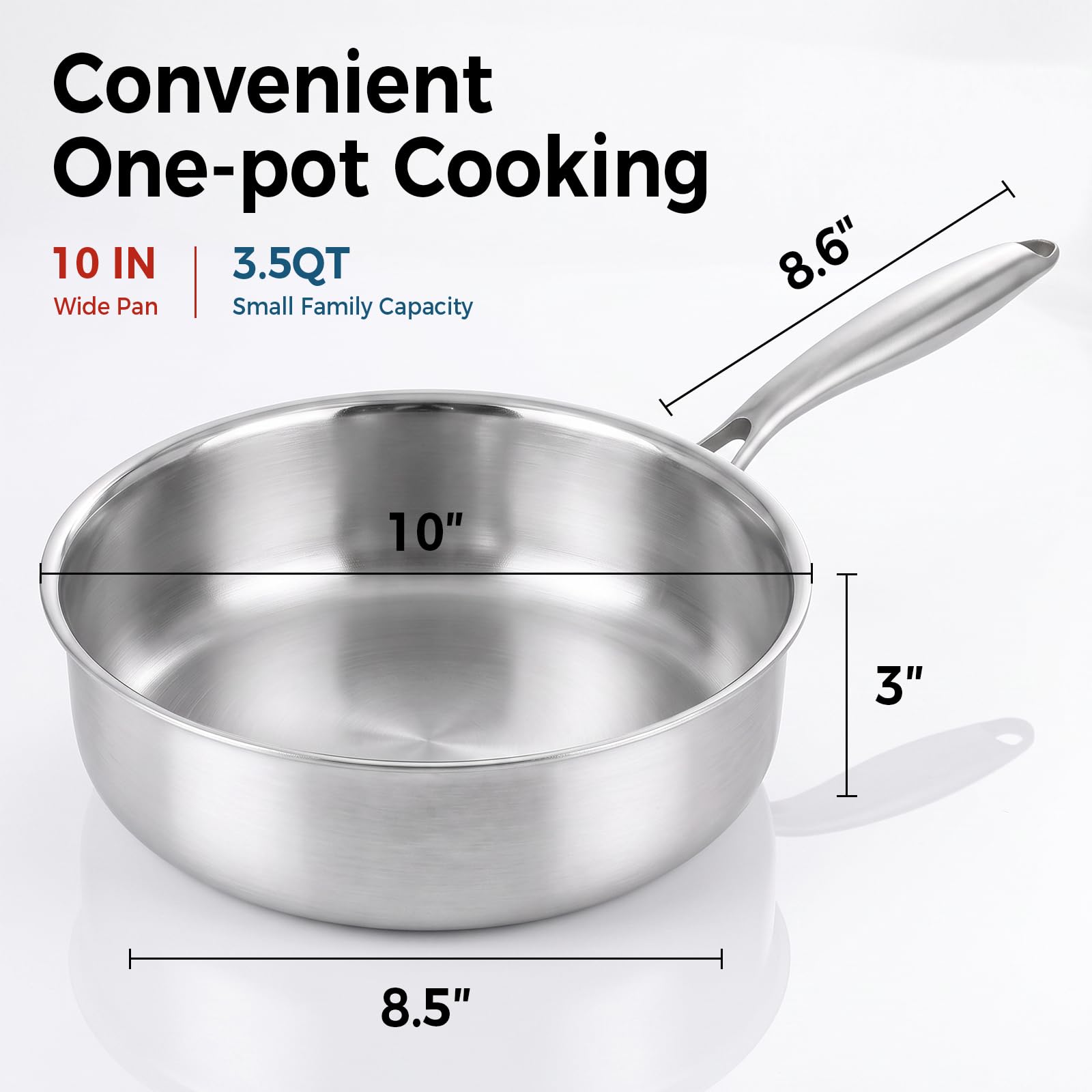 Idymere Stainless Steel Saute Pan with Lid -2 Idymere Stainless Steel Saute Pan with Lid -2