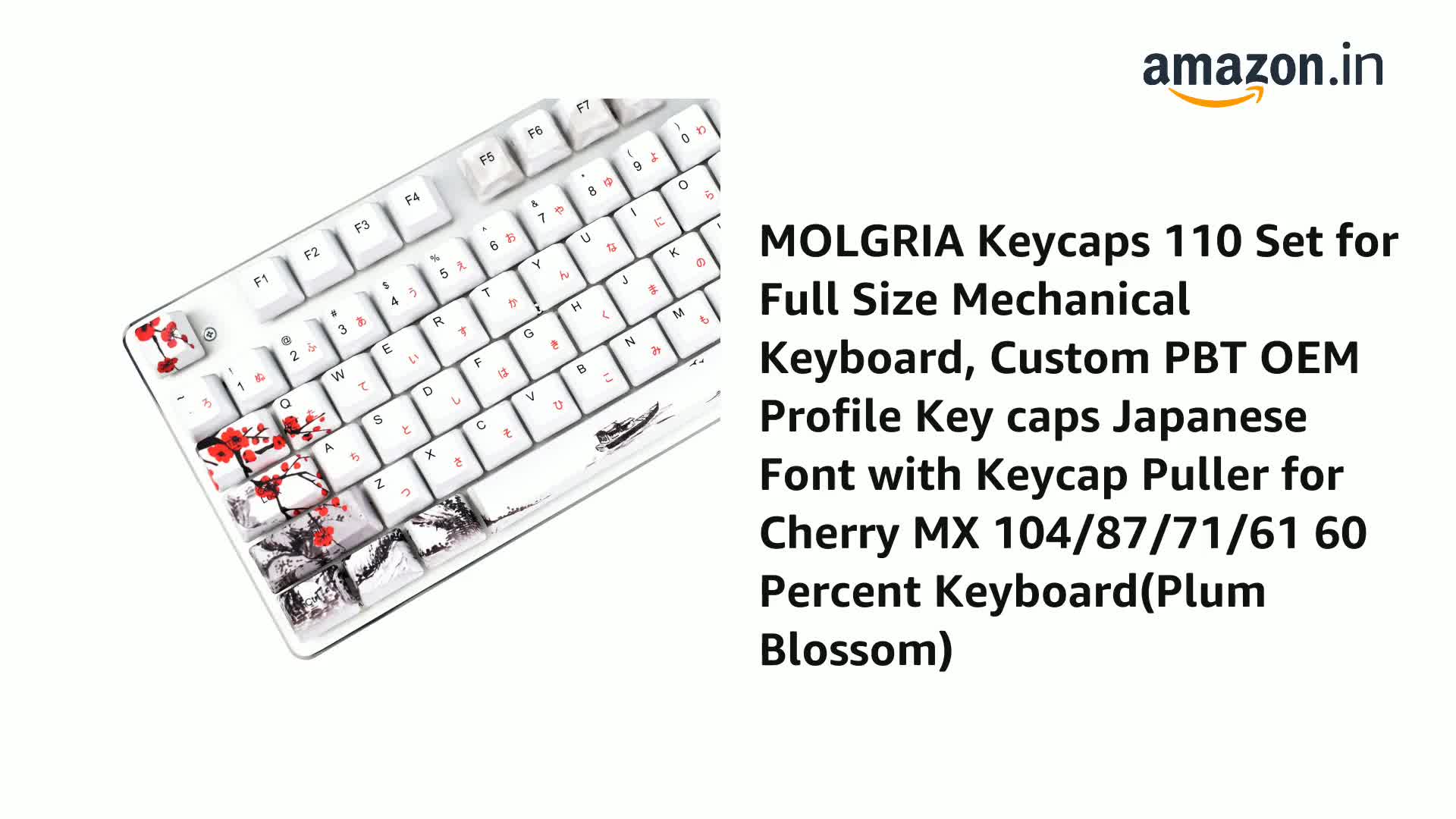 MOLGRIA Keycaps 110 Set for Full Size Mechanical Keyboard, Custom