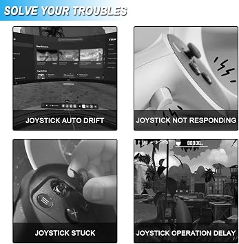 for Oculus Quest 2/for Meta Quest VR Controller, Joystick Module Replacement | 4個セット、コントローラー用サムスティック、ドリフト現象の解消、高品質で耐摩耗性に優れた素材、没入感のあるゲーム体験、修理用ツール