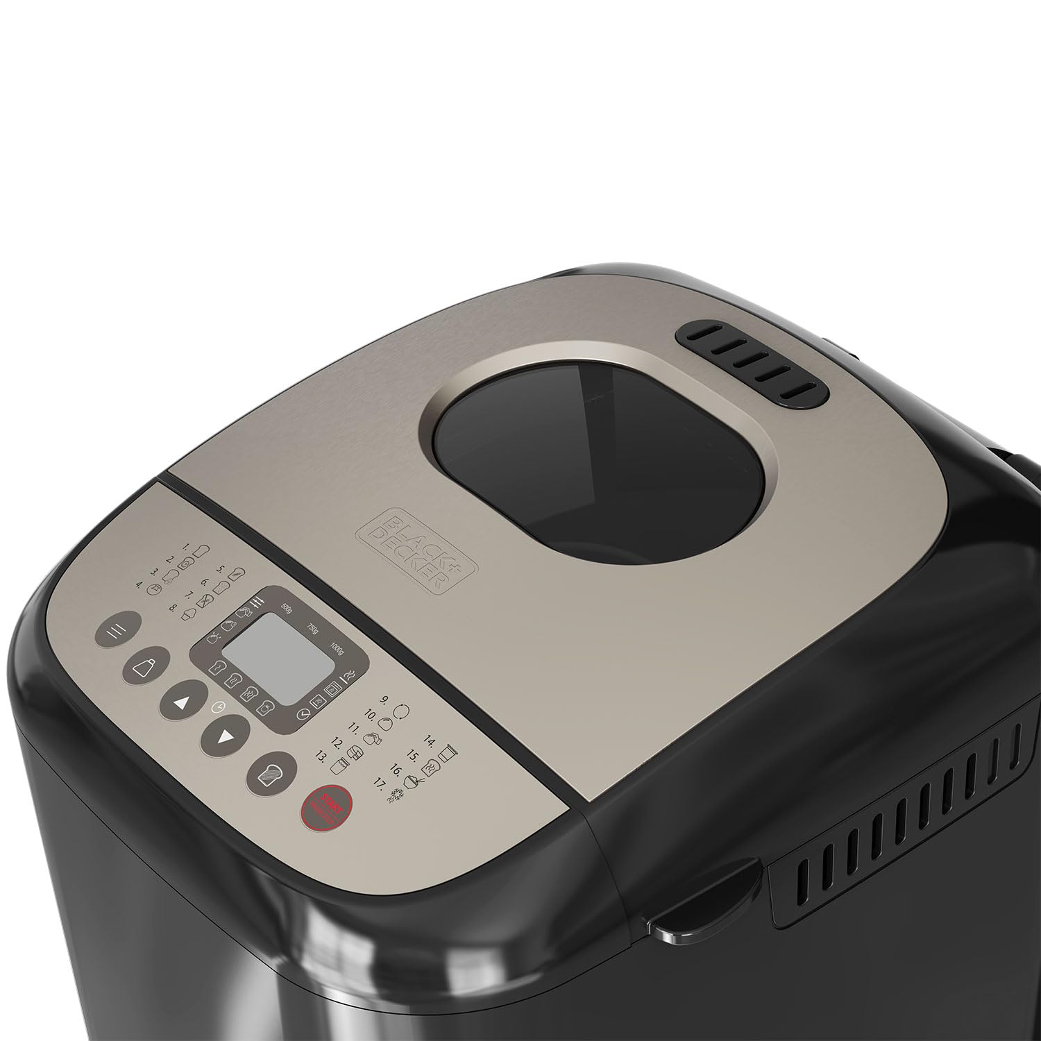 BLACK+DECKER BXBM600E – Brotbackautomat 600W | 500g, 750g & 1kg | 17 Programme für Brot, Joghurt, Kuchen & Marmelade | 15 Std. programmierbar | Herausnehmbarer Backbehälter
