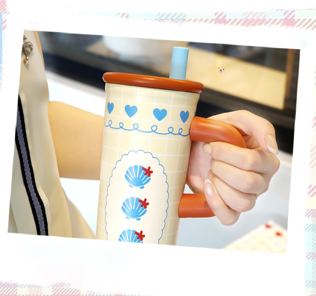ZZT 26 oz Insulated Tumbler with Telescopic Straw and Dust Lid, Cute Animal And Sea Shell Stainless Steel School Travel Working With Dust Cap,Great Gifts for Women & Girls (Sea Shell) - Image 4