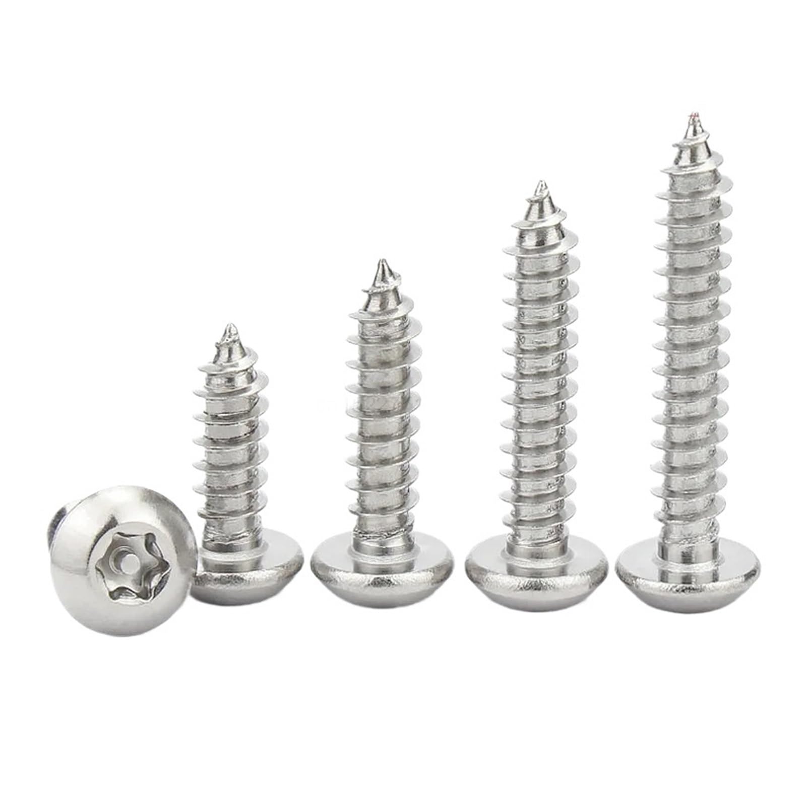 Tornillos Tornillos autorroscantes Tornillo de ace 20X M2.9 M3.5 M3.9 M4.2 M4.8M6.3 Tornillos for madera autorroscantes de seguridad antirrobo de cabeza redonda Torx de seis lóbulos con pasador de ace