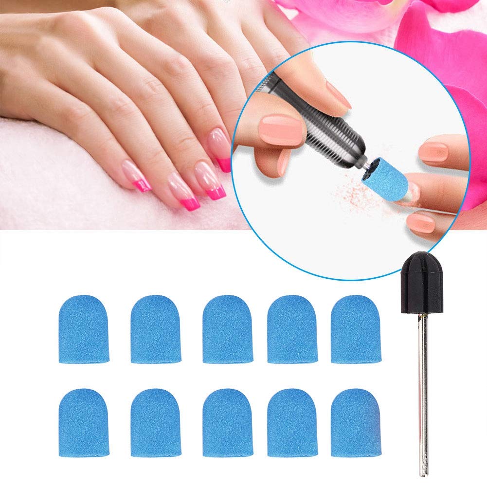 100Pcs Embout Ponceuse Ongles, 150 Grain Bandes de Ponçage Manucure Pédicure Ongles pour Ongles en Acrylique, Ongles en Gel (Violet