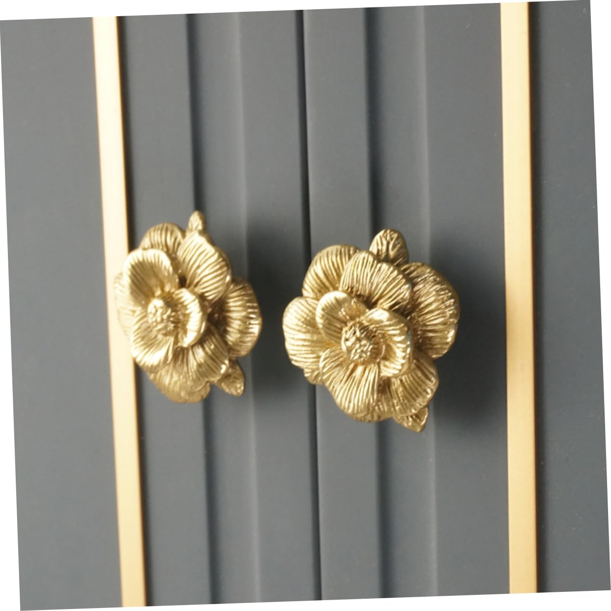Gadpiparty 3pezzi Pomello Rame Forma Di Fiore Per Mobili Elegante Maniglia Per Armadi e Accessorio Decorativo Per Casa Design Raffinato e Resistente Adatto Armadi e Comò