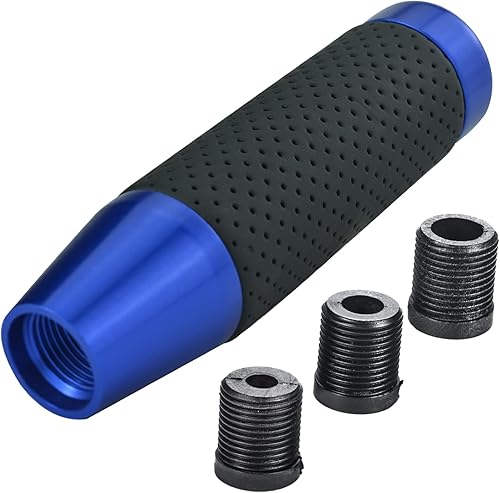 Miniatura 6 de Arenbel Pomo de palanca de cambios manual de 5 pulgadas de largo, palanca de cambios manual de aleación de cuero, se adapta a la mayoría de