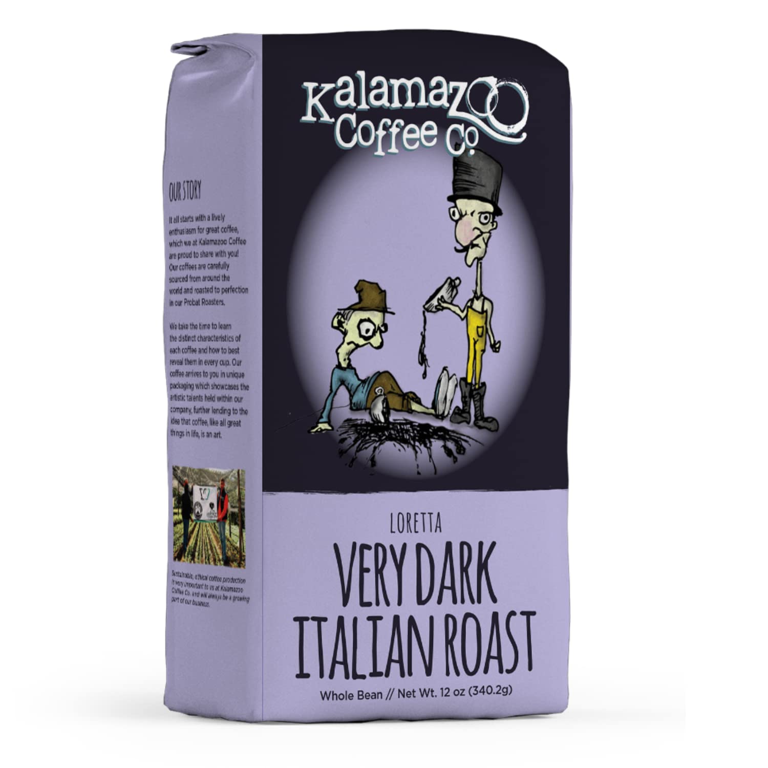 KALAMAZOO COFFEE COMPANY Loretta Whole Bean Coffee - Very Dark Italian Roast | 12oz Bag (1 Pack)
