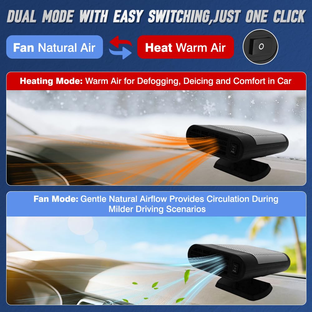 MASO Heater for Car 12V Car Heater 150W Car Heater Defroster High Power in Car Heater Fast Heating Fan for Defrosting Automobile Windscreen & Keeping Warm