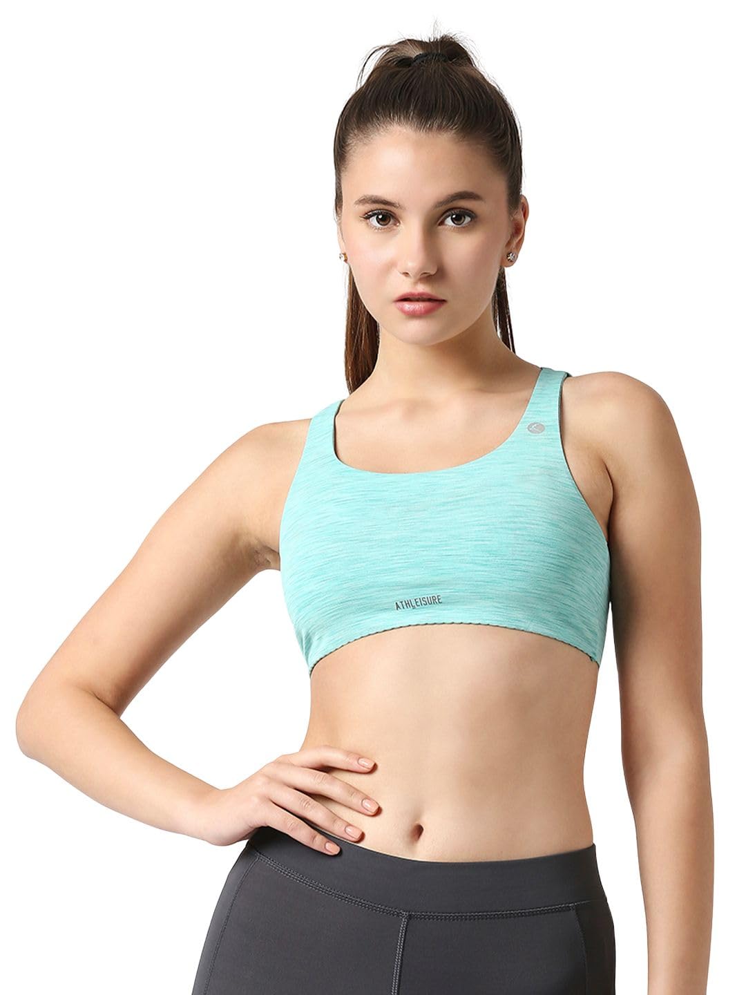 lovable Women's Polyester Spandex Scoop Neck Seamless Slip-on Non-Padded Wirefree Full Coverage Criss-Cross Back Style Sports Bra-4W Vitality Bra-picture-24