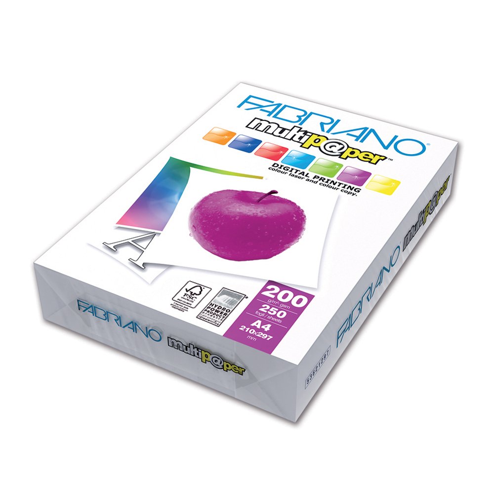 Fabriano 200 gsm A4 Multi-Purpose Craft Printable Paper, White
