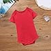 Newborn Infant Short Sleeve Pure Color Romper Bodysuit for Baby Girls and Boys Toddler Summer Clothes(Red, 3Months)