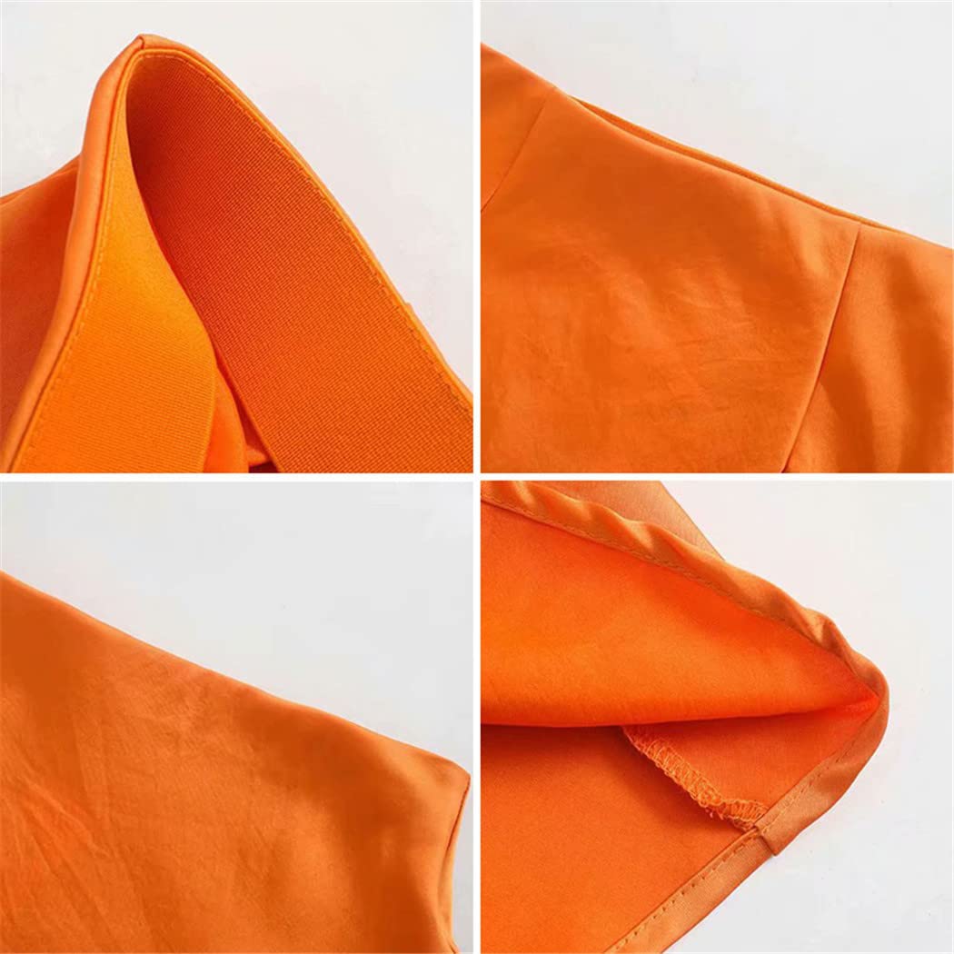 Jupe d'été en satin pour femme - Style élégant - Taille haute élastique