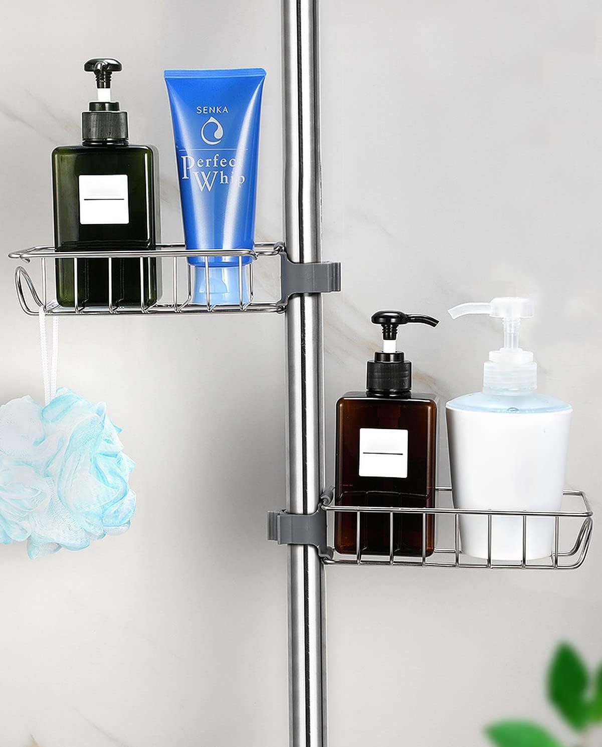 HIMJA Kitchen Sink Organizer Wash Basin Storage Shelf Stainless Steel Rack For Dishwasher Liquid Brush, Soap, Sponge Storage Basket (Silver) 4