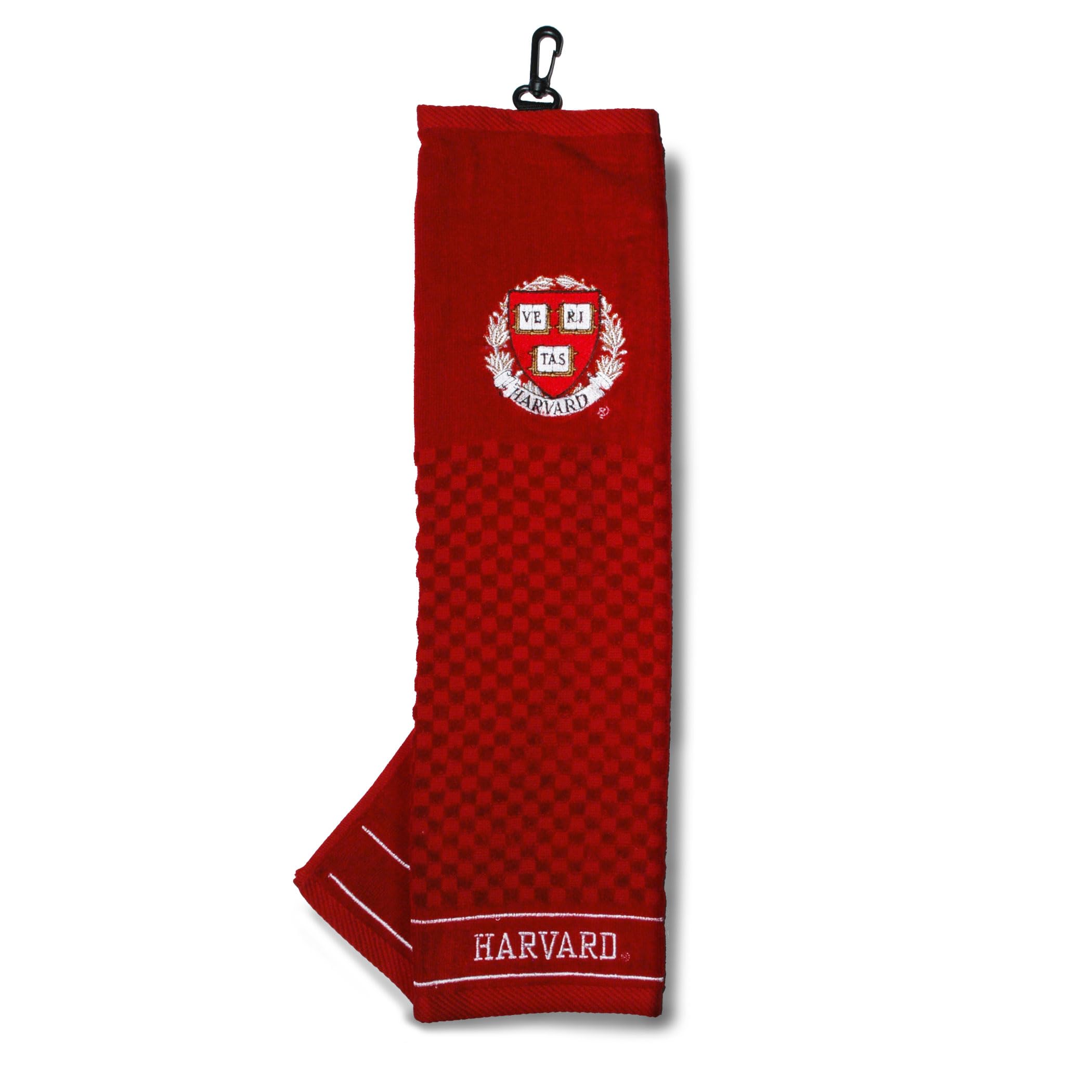 Team Golf NCAA Harvard Crimson Embroidered Golf Towel Embroidered Golf Towel, Checkered Scrubber Design, Embroidered Logo