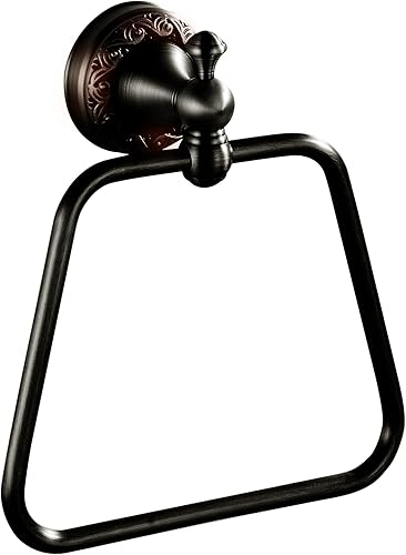 Miniatura 18 de Barra doble para toallas de bronce aceitado frotado de latón, ajustable de 15.5 a 27.5 pulgadas, soporte de barra para toallas de baño para portador