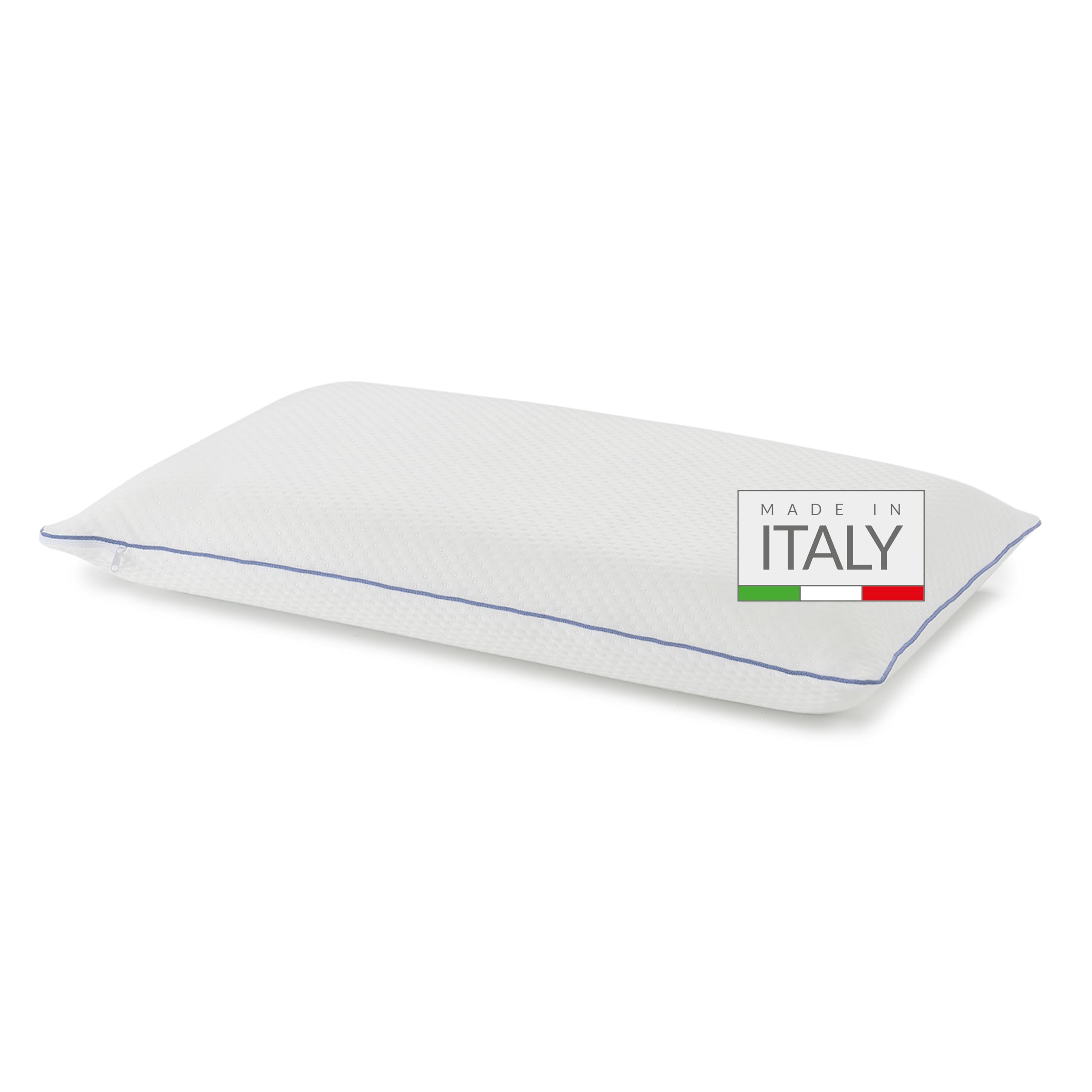 NUVOLA Saponetta - Cuscino Memory Foam Confortevole e Traspirante, Rivestito con Fodera dalle Proprietà Antimicotiche e Igienizzanti, Guanciale Letto Ergonomico, Cuscini Letto Made in Italy, 72x42x12h