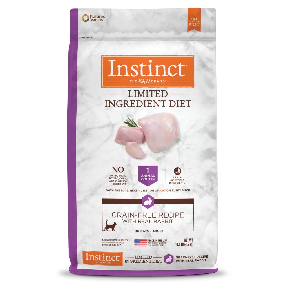 InstinctLimited Ingredient Diet, Natural Dry Cat Food, Grain Free Recipe - Real Rabbit, 10 lb. Bag