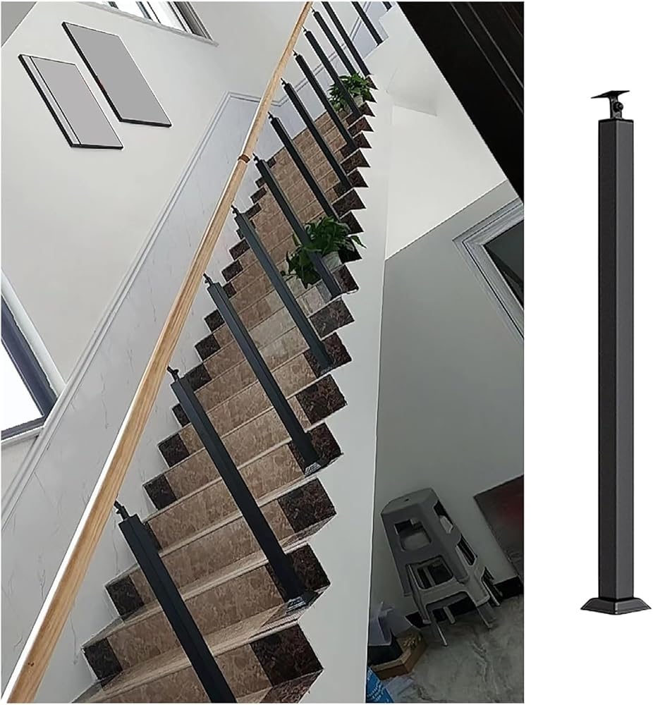 Garde-corps en métal noir élégant pour sécuriser les escaliers