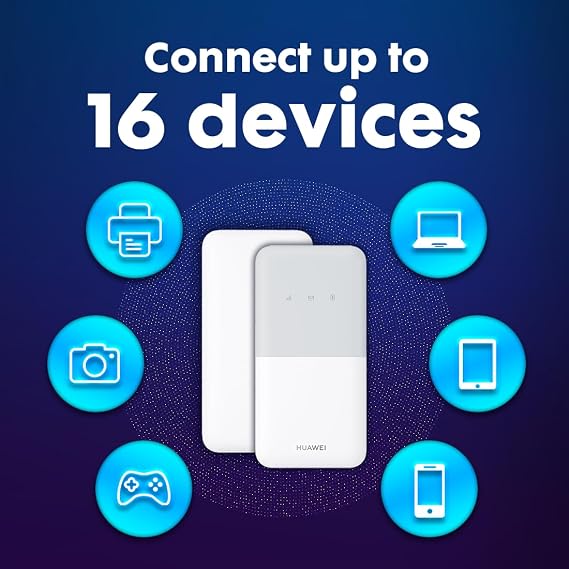 Huawei E5586, CAT 4, Portable 4G Low Cost Travel Wi-Fi, Roams on all World Networks, Genuine Stock, with FREE SMARTY SIM- White