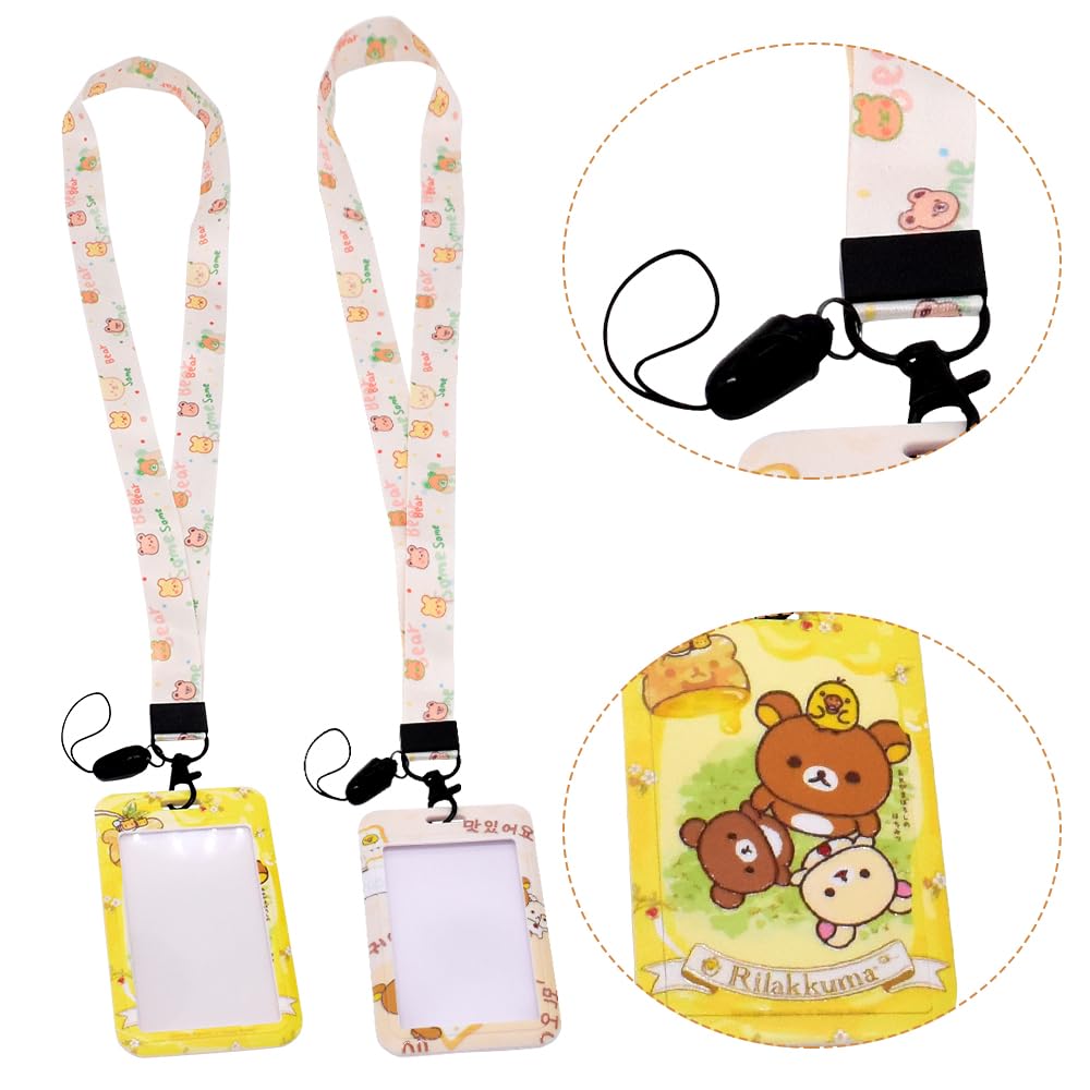 2 Portabadge Con Cordino A Forma Di Orso - Per Carte, Badge E Biglietti - Ideale Per Scuola E Ufficio - Foto 5