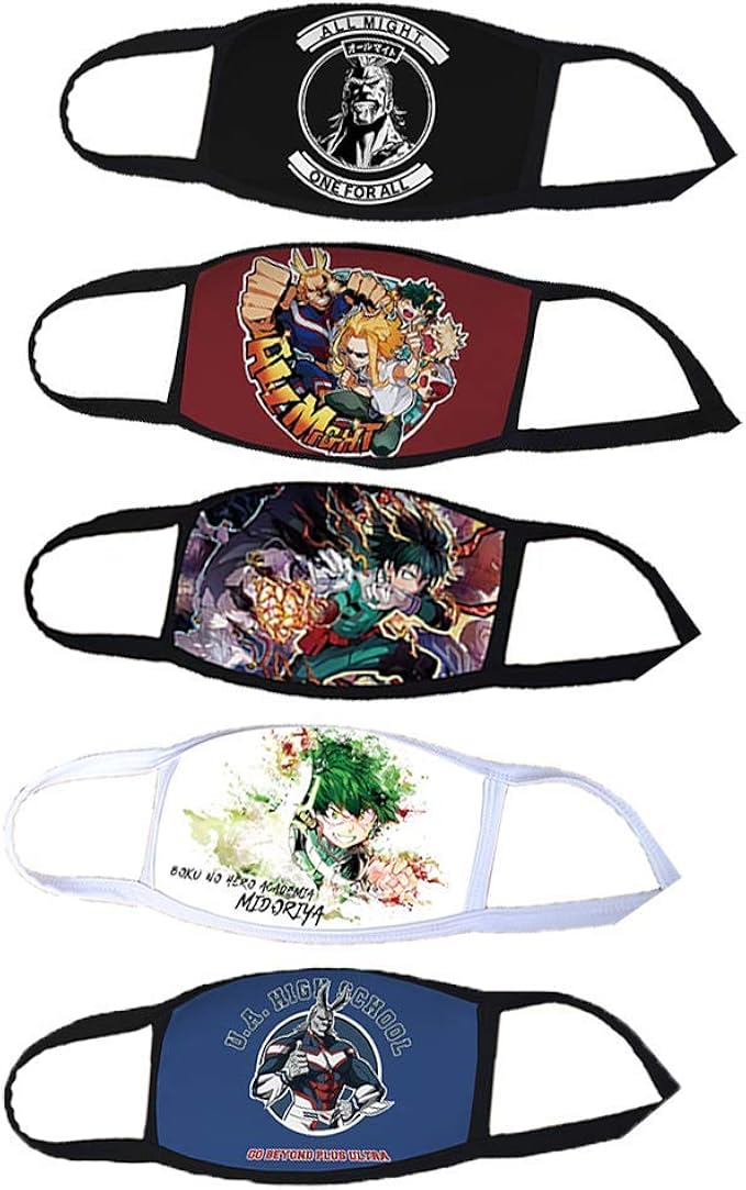 My Hero Academia Mask 5pcs,Himiko Toga Mouth Cosplay Props Black Cotume