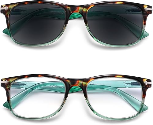 Miniatura 2 de Paquete de 2 lentes de sol para lectores de computadora, lentes de lectura para computadora, bloqueo de luz azul, antifatiga ocular, flexibles para