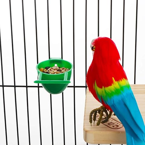 Miniatura 7 de 8 piezas mini pájaro loro alimentador plástico palomas pájaros jaula plato conveniente colgante contenedor