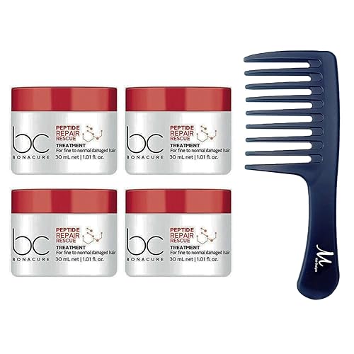 Miniatura 1 de M Hair Designs Peine desenredante para reparación de péptidos Bonacure, tratamiento nutritivo profundo, 1.0 fl oz (paquete de 4)