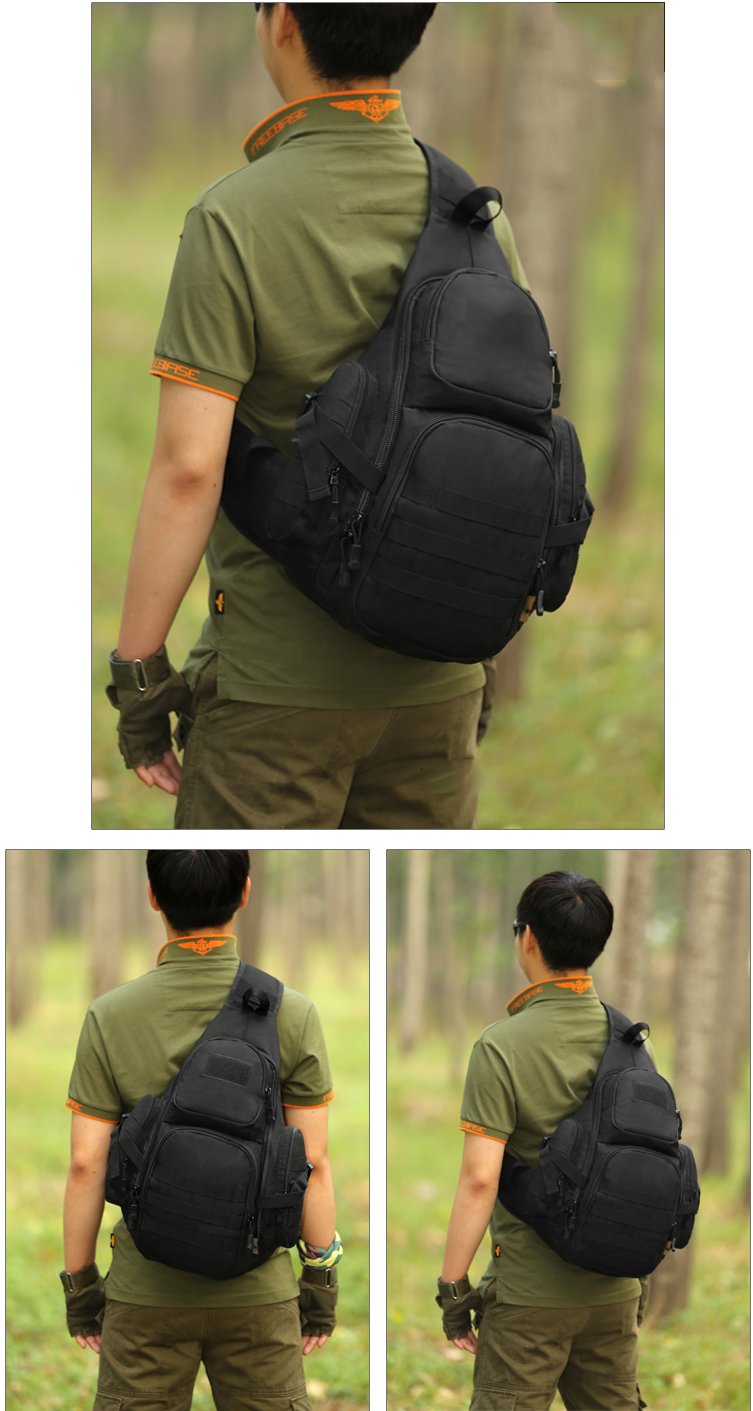 HUNTVP Marsupio Uomo Sportivo, Borsetta a Tracolla Militare Borsa per Campeggio Escursionismo Ciclismo Viaggio Trekking Porta Smartphone Chiave Denaro