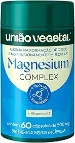 Magnésio Complex, 60 Cápsulas, Suplemento com Citrato, Malato, Bisglicinato, Taurato de Magnésio e Vitamina D3