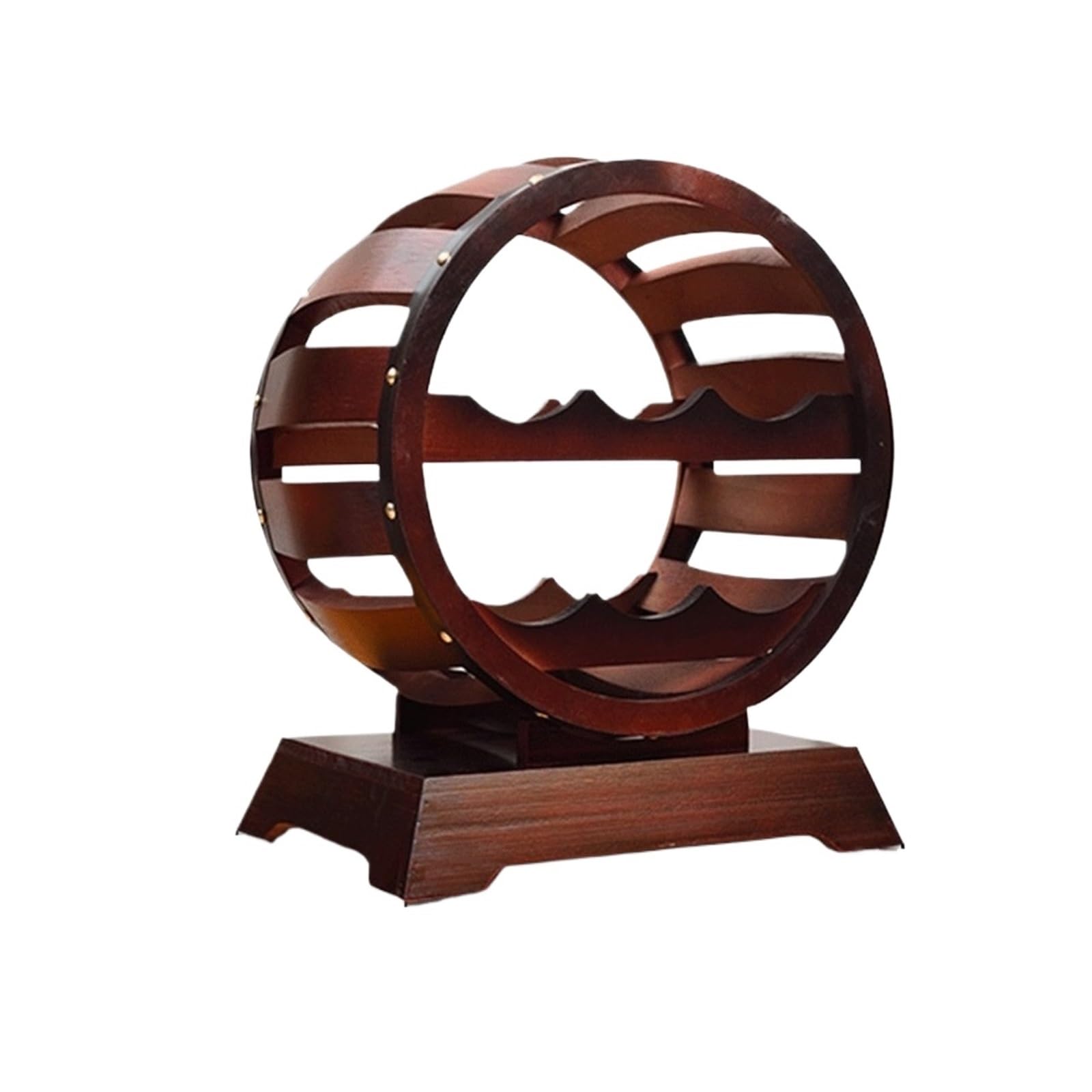 SDA287MZ Storage Round Vintage Wooden Wine Rack Tabletop Display Stand