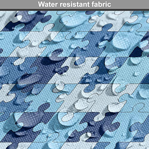 Image of Ambesonne Game Pattern Fabric by The Yard, Monochrome Abstract Geometric Art with Separate Pieces, Decorative Fabric for Upholstery and Home Accents, 3 Yards, Blue Night