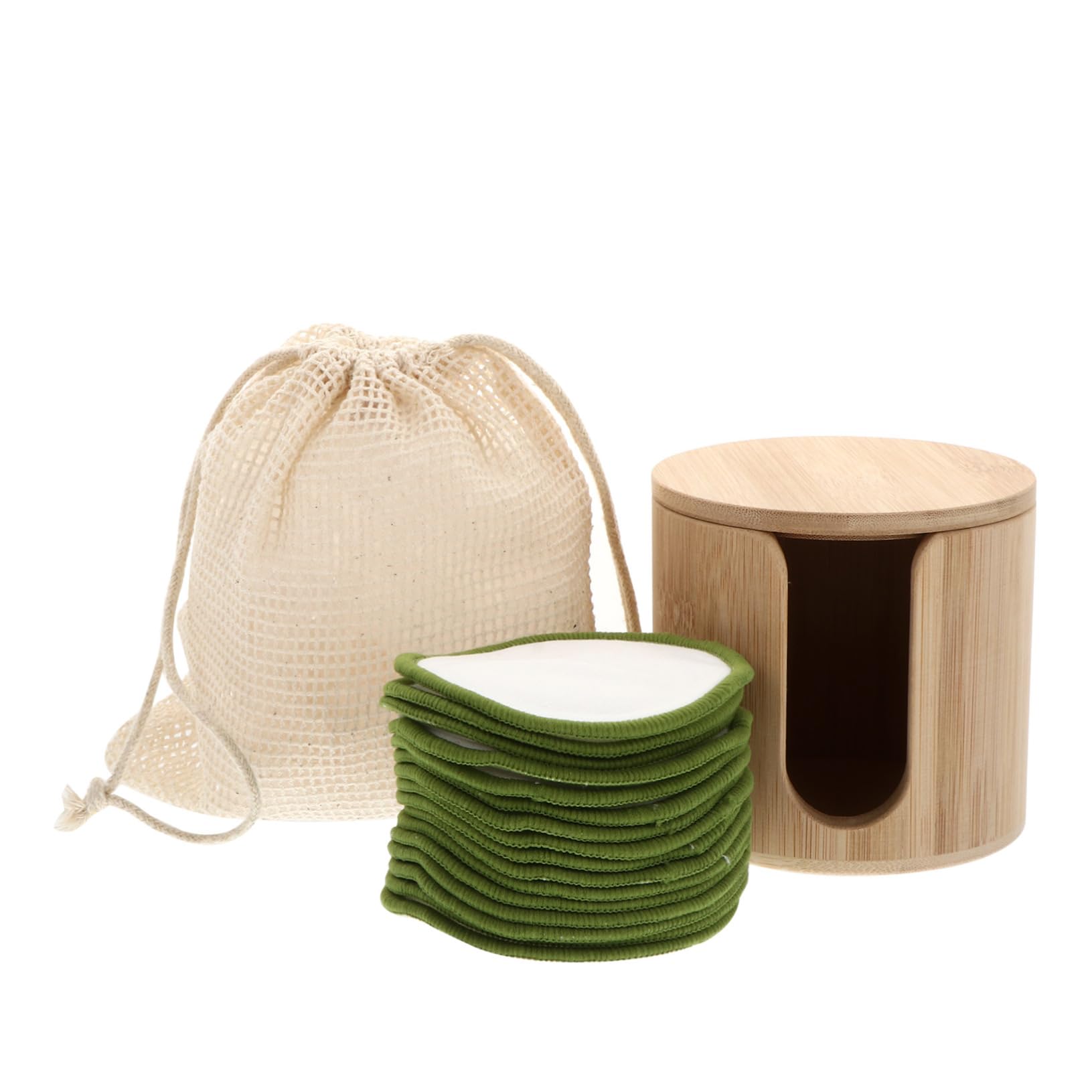 Didiseaon 2 Set dischetto struccante pad struccanti lavabili Pad struccante riutilizzabile Accessori Trucco pulito soffio struccante pastiglie per il lavaggio del viso fibra di bamboo Green