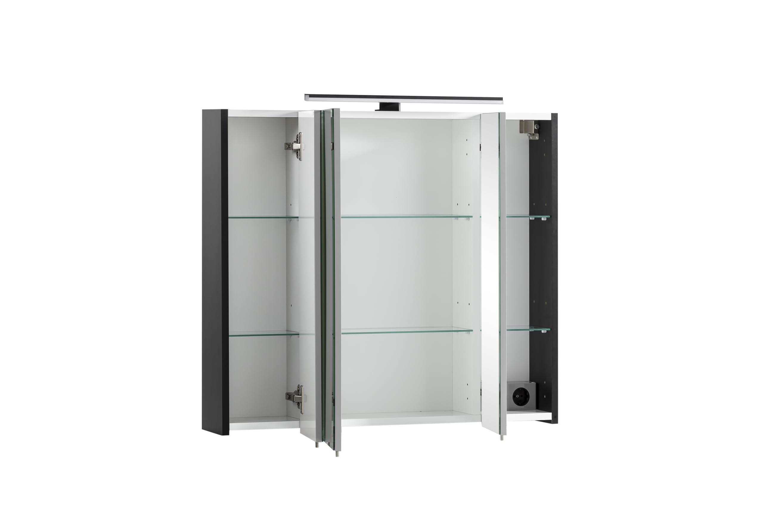 Schildmeyer Malte 155781 - Armario con Espejo, Negro Mate, 80 x 16 x 74,4 cm
