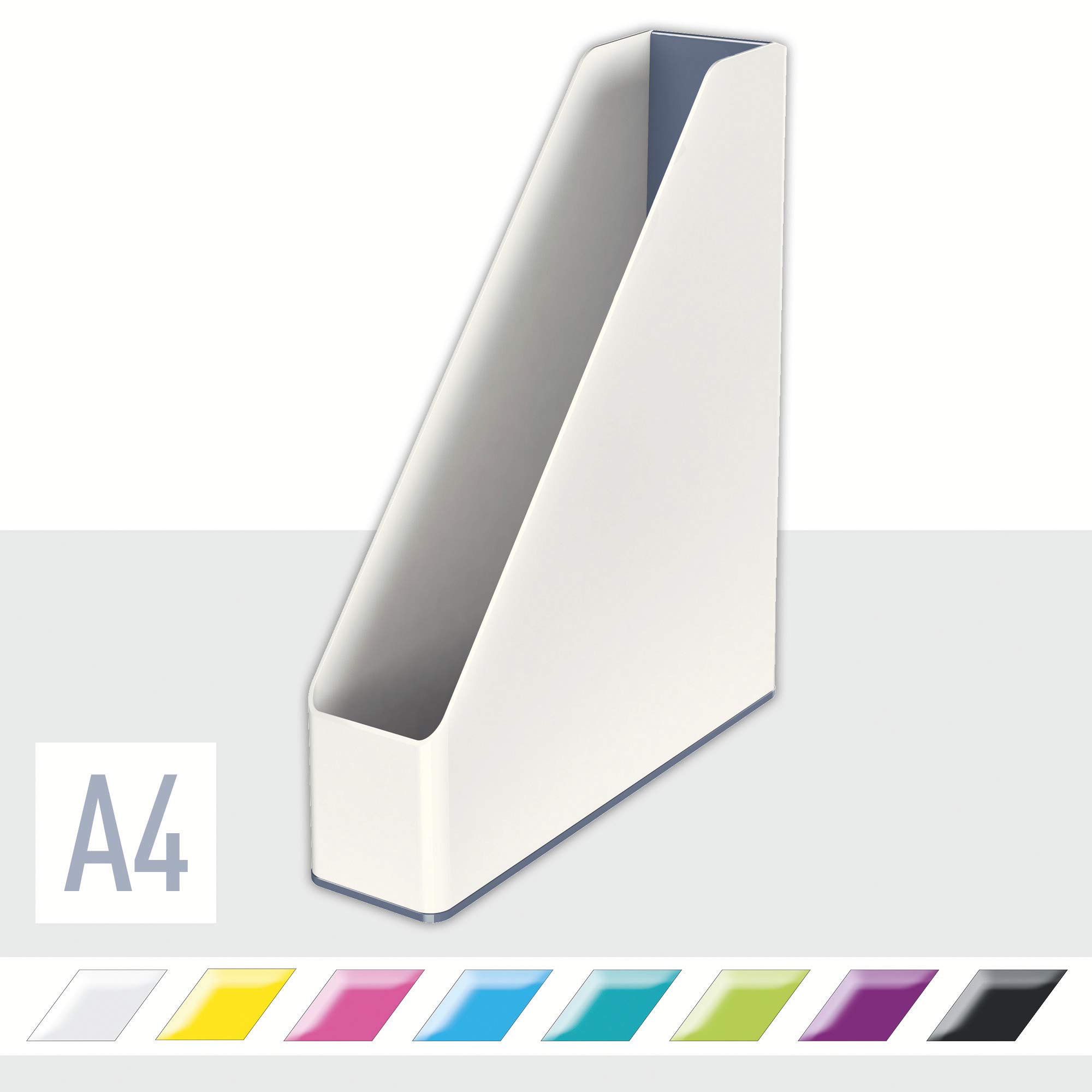 Leitz Wow 53621001 Duo Colour - Archivador de revistas (4 unidades), color blanco