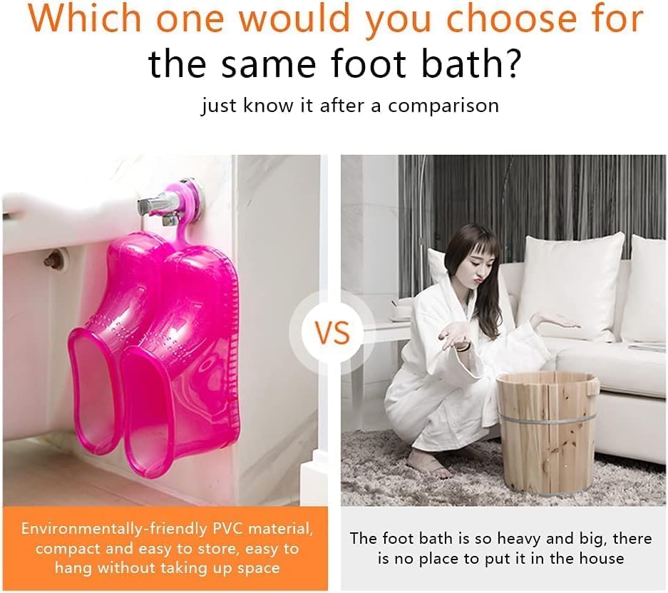 Zapatos de spa para pies con remojo portátil de PVC miniatura 4