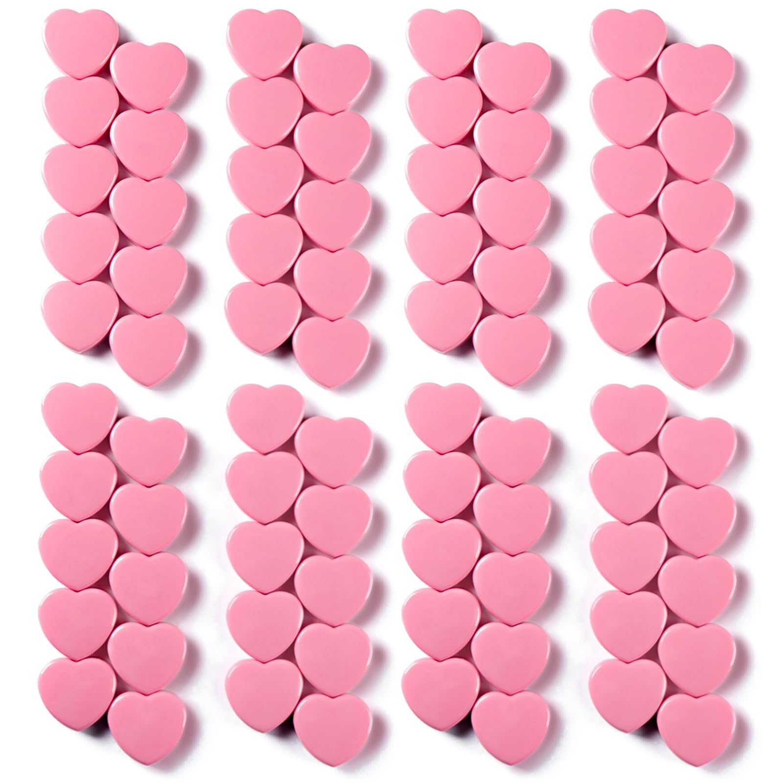 DUJEQM Fridge Magnets 80PCS Pink - Heart Strong Magnet, Mini Cute Small Magnets, Decorative Whiteboard Magnets for Fridge, Crafts, Notice Board, Office, Home, Kitchen, School, Classroom, Memo, Photos