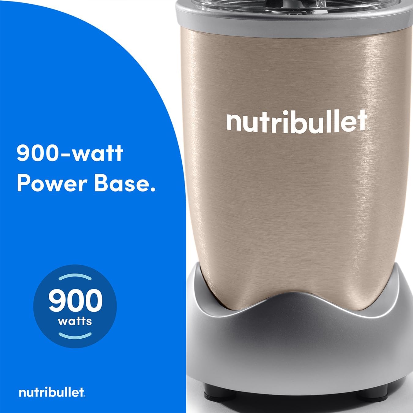 nutribullet Blender 900 Series – Powerful 24,000 RPM Extractor Blends Frozen Fruit, Nuts & Ice – 8 Piece Kit Includes Oversized Cup, Tall Cup, Handled Ring & 2 Lids – For Smoothies & Juices
