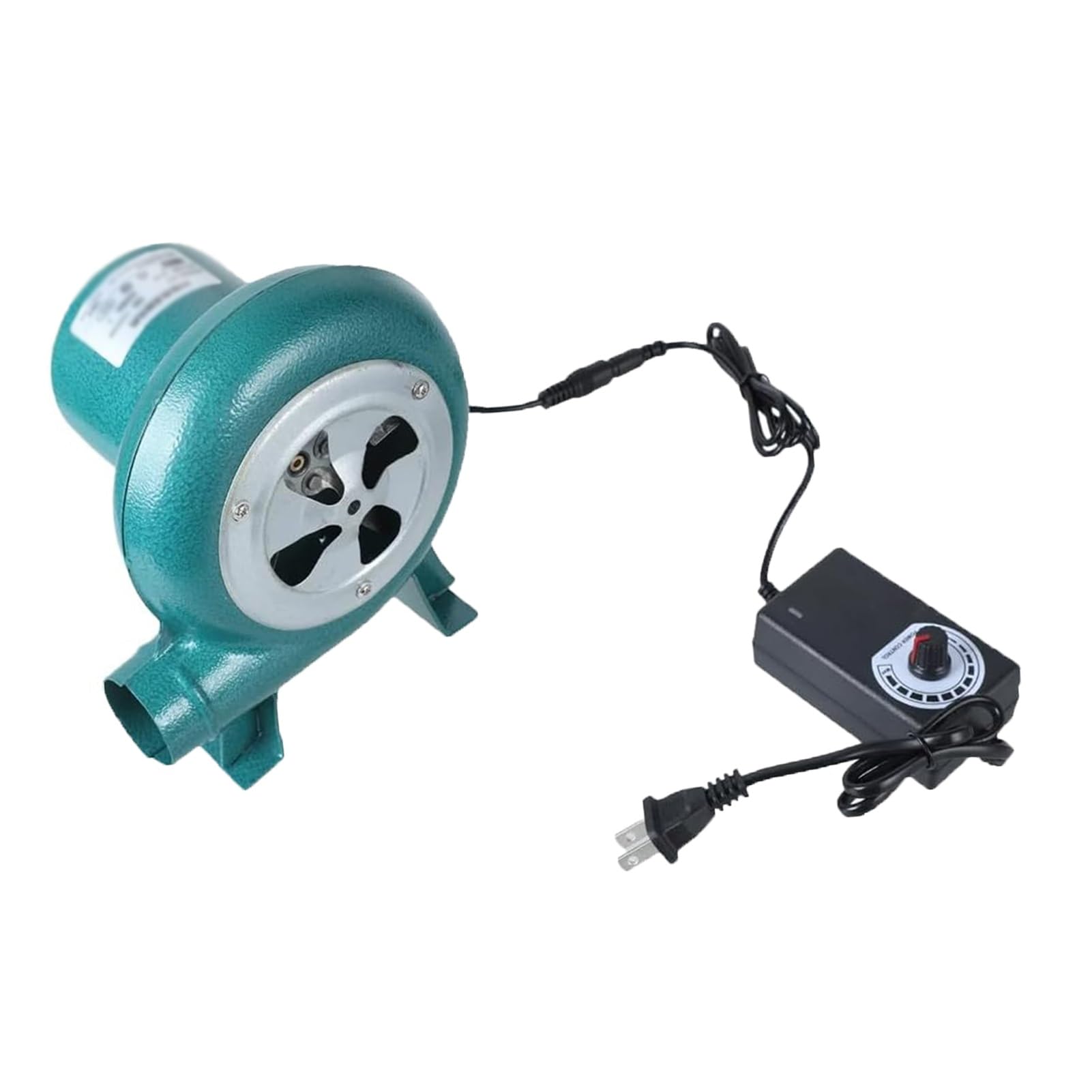 Odśrodkowa dmuchawa do grilla, kompatybilna z małymi kowalskimi kuźniami (100-240 V AC), z adapterem prędkości, idealne narzędzie kuchenne na kemping (60 W)