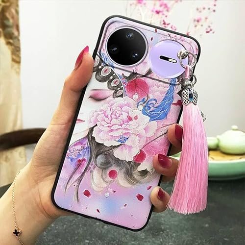 Phone Case Compatible with Huawei Nova15 Pro, Bell Protective Tassel Silicone Anti-dust Back Cover Shockproof Anti-knock Soft ca