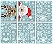 VEYLIN 6 Sheets 300 Pcs Christmas Window Clings, Snowflake Reindeer Santa Claus Window Stickers for Christmas Window Descoration